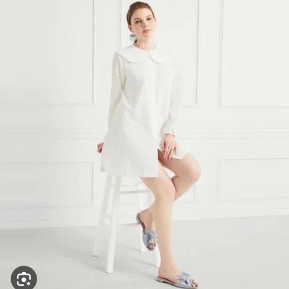 Hill House White Long Sleeve Dress - Picture 2 of 4